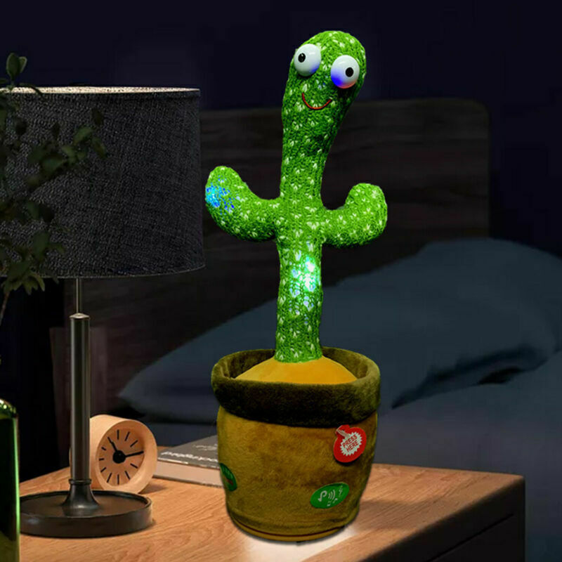 Bring Joy Dancing Cactus Plush Toy Doll USB Electronic Recording Shake With Song