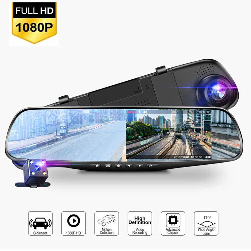 Car Night Camera Rearview USB 4.3 In Cam Video Driving Recorder Reversing