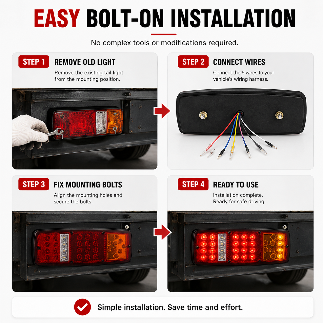 2Pcs 12V 36LED multi-functional taillights Suitable for trucks trailers RVS and cars
