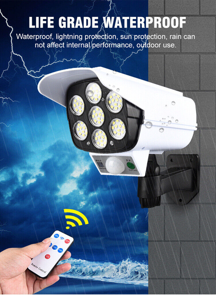 Sensor Solar Outdoor Camera LED Light Fake Security CCTV Cam with Motion Dummy