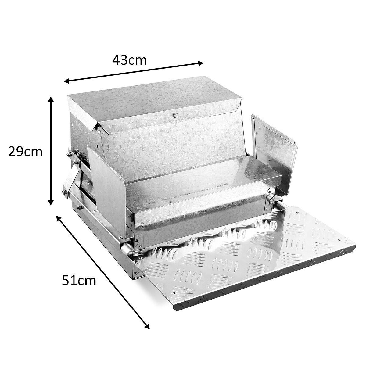 20LBS Auto Automatic Chicken Feeder Galvanized Poultry Chook Treadle Self Coop