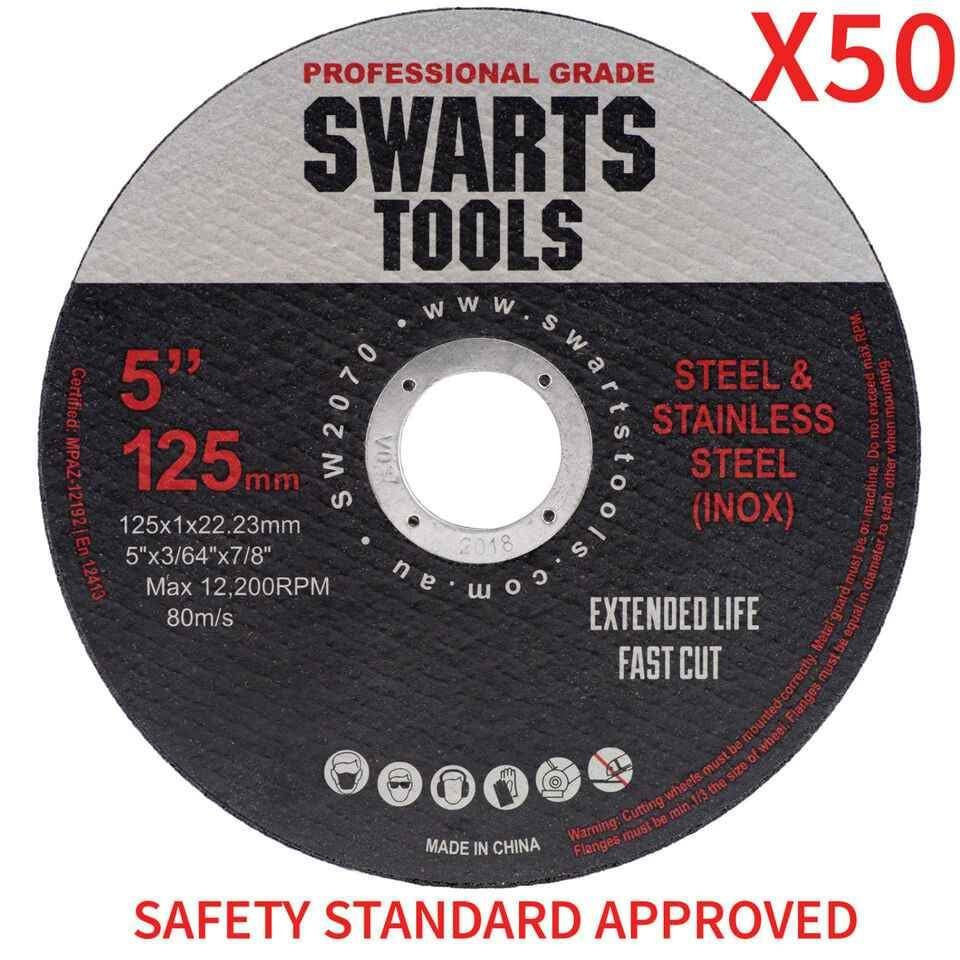 50pc 5" 125mm Angle Grinder Cutting Discs - Thin Cut Off Wheels Disks for Metal