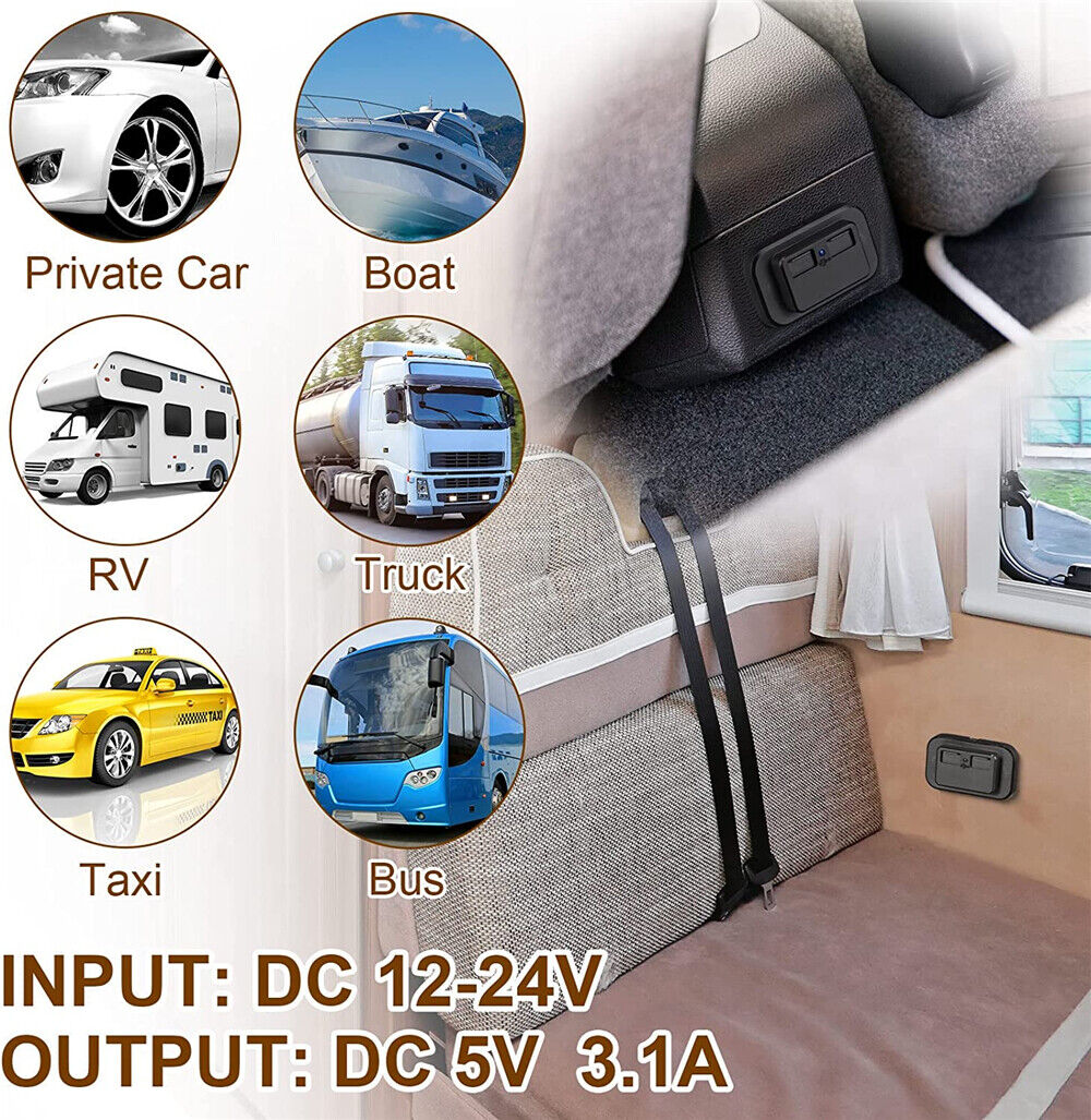 Dual 3.1A 12-24V DC USB Charger Power Socket Outlet Car Truck Boat Waterproof AU