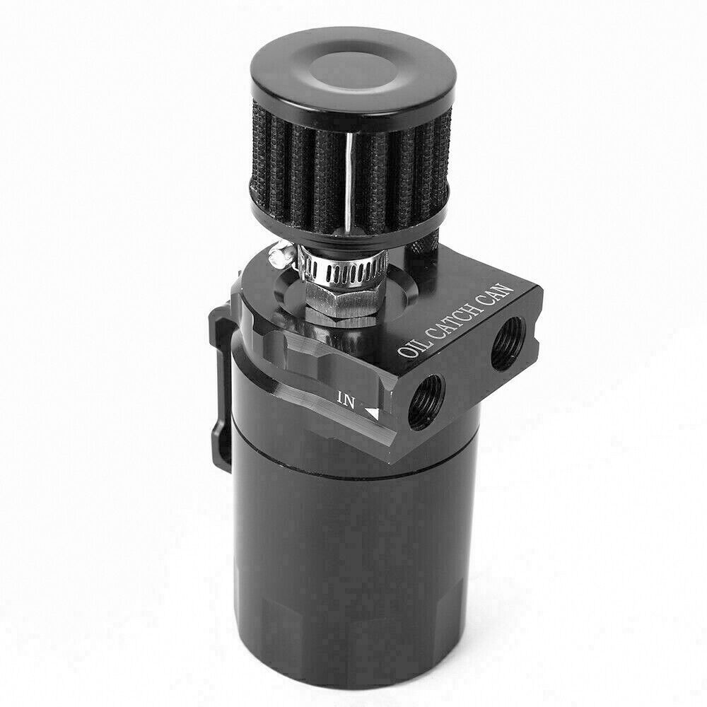 Oil Catch Can Breather Universal Baffled Diesel Reservoir Tank Petrol Filter Kit