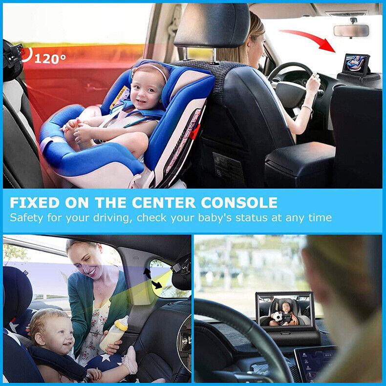 LED Night Vision Car Seat Camera Baby Monitor w/ 4.3 inch Folding Display Screen