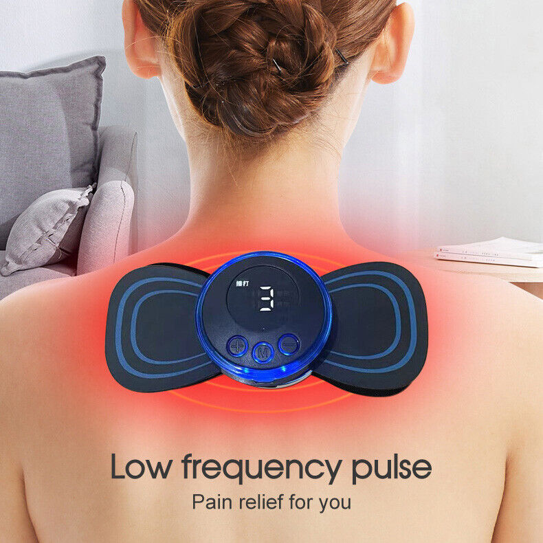 Mini Portable Electric Neck Back Massager EMS Cervical Massage Patch Relief Pain