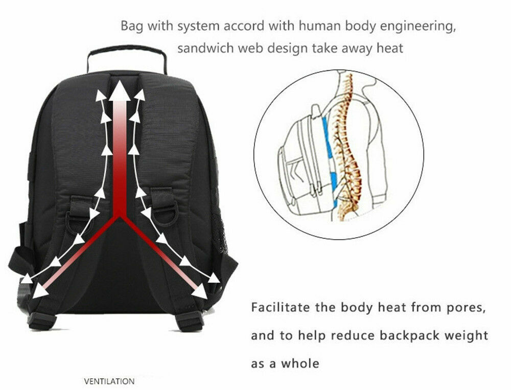 Camera Bag Case Backpack For Canon Sony Nikon SLR DSLR Waterproof Shockproof AU