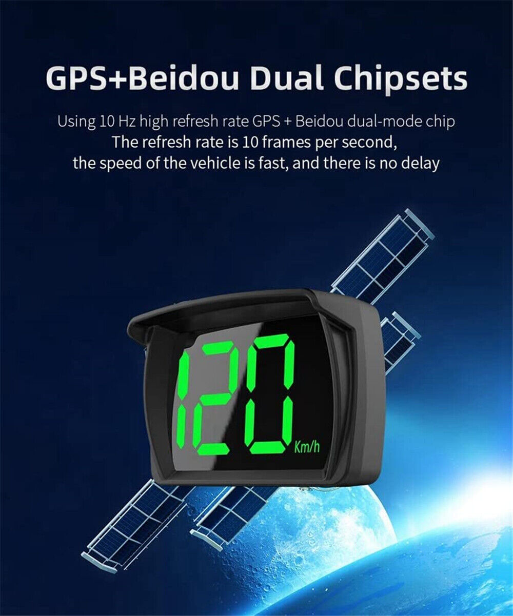 Car Digital GPS Satelite Speedo Speed Meter KMH HUD Head Up Display Universal