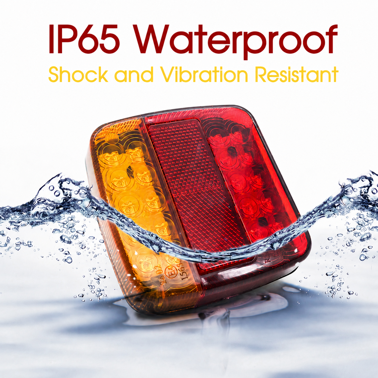 2x 12V Square LED Tail Lights Stop Reverse Indicator Trailer Boat Ute