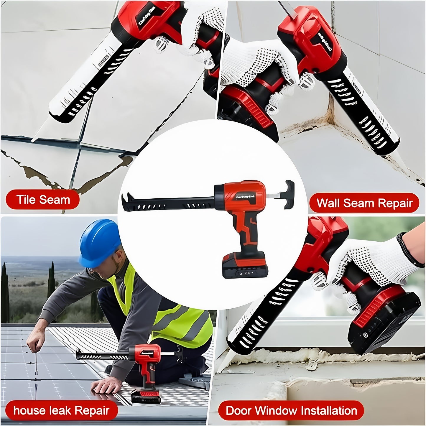 New Cordless Electric Grout Gun 20V Max with Adjustable Speeds for Sealant & Glue