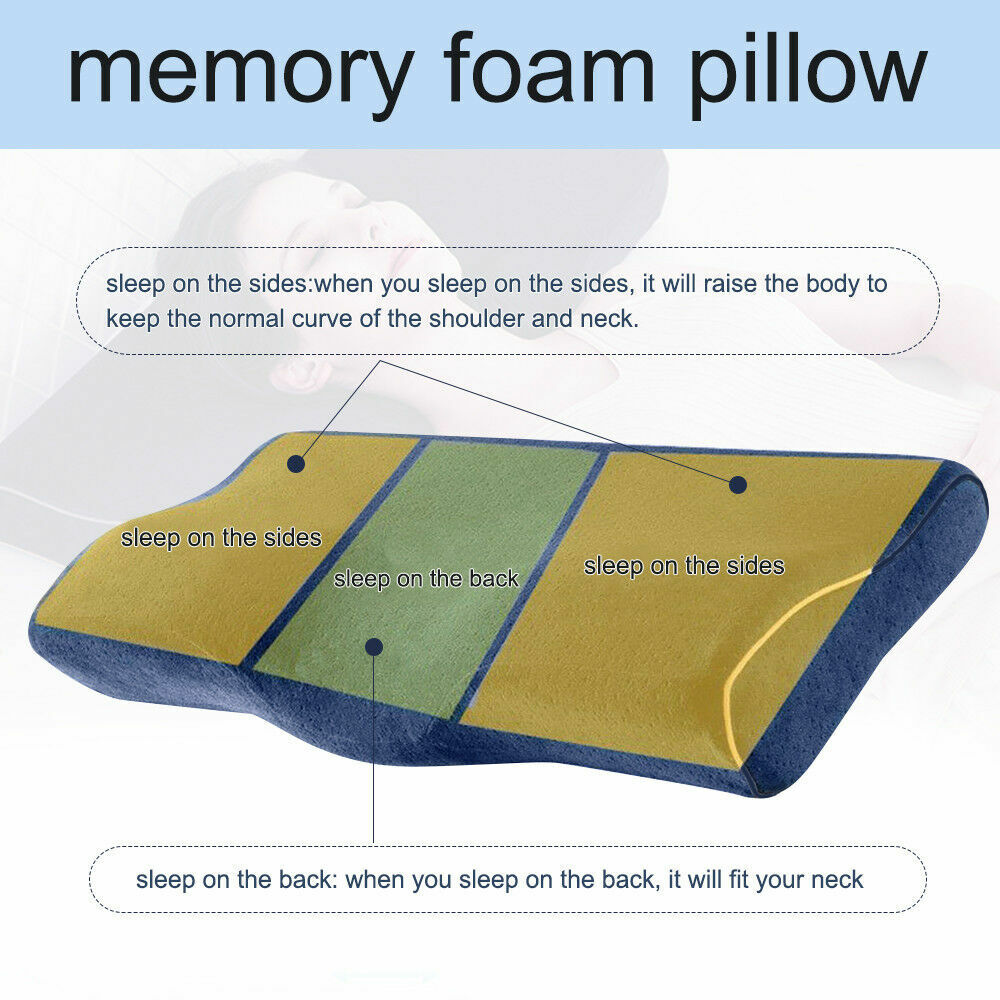 Health Care Memory Foam Neck Pillow Cushion Support Rebound Contour Pain Relief