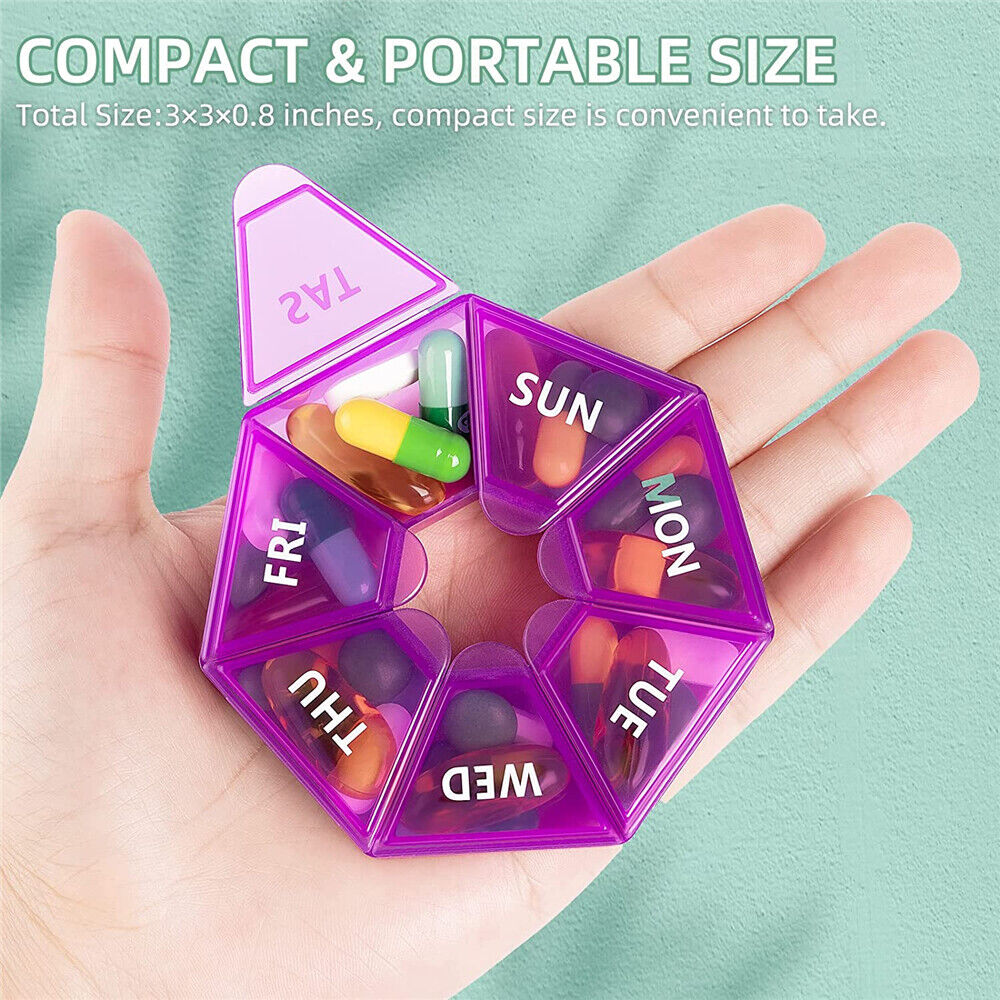 Weekly 7/14Day Tablet Pill Box Holder Medicine Storage Organizer Case Containers