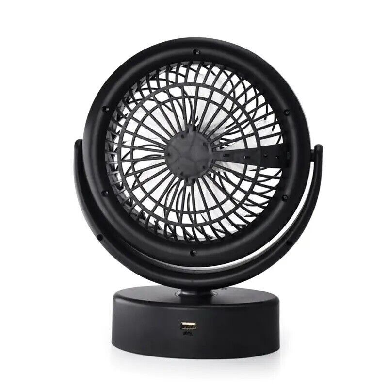 Portable 360° Mini Fan Travel Rechargeable USB Clip On Desk Fan With Light Au