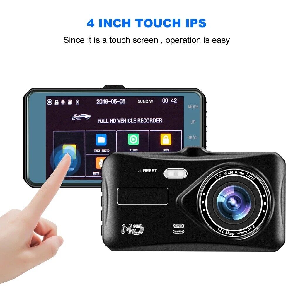 1080P Car Dash Camera Video DVR Recorder Front and Rear Night Vision Dual Cam