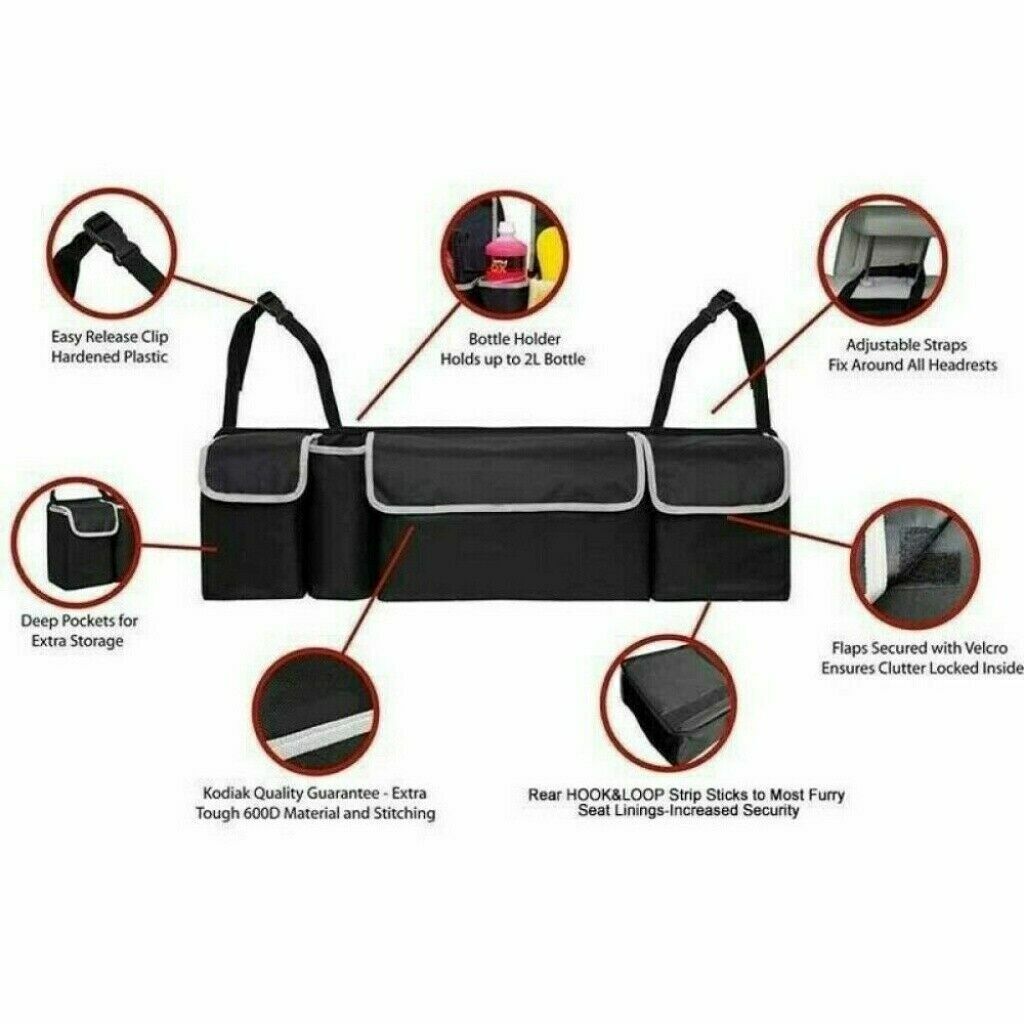 Car Boot Organiser Large Storage Bag Pocket Back Seat Hanger Travel Hanging AUS