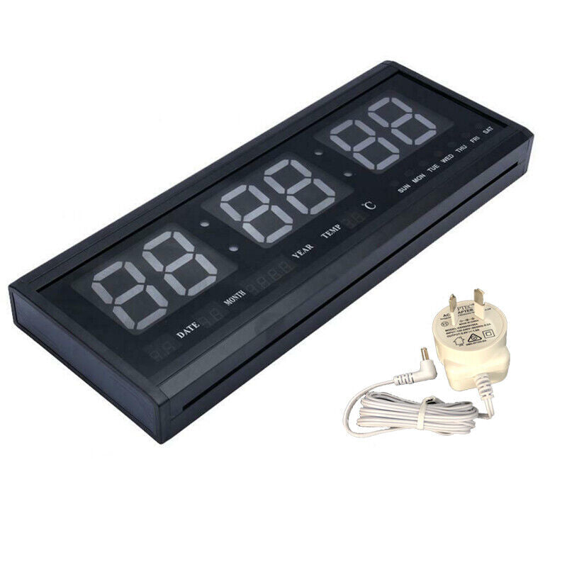 Digital Large Big Jumbo LED Wall Desk Clock Display With Calendar Temperature AU