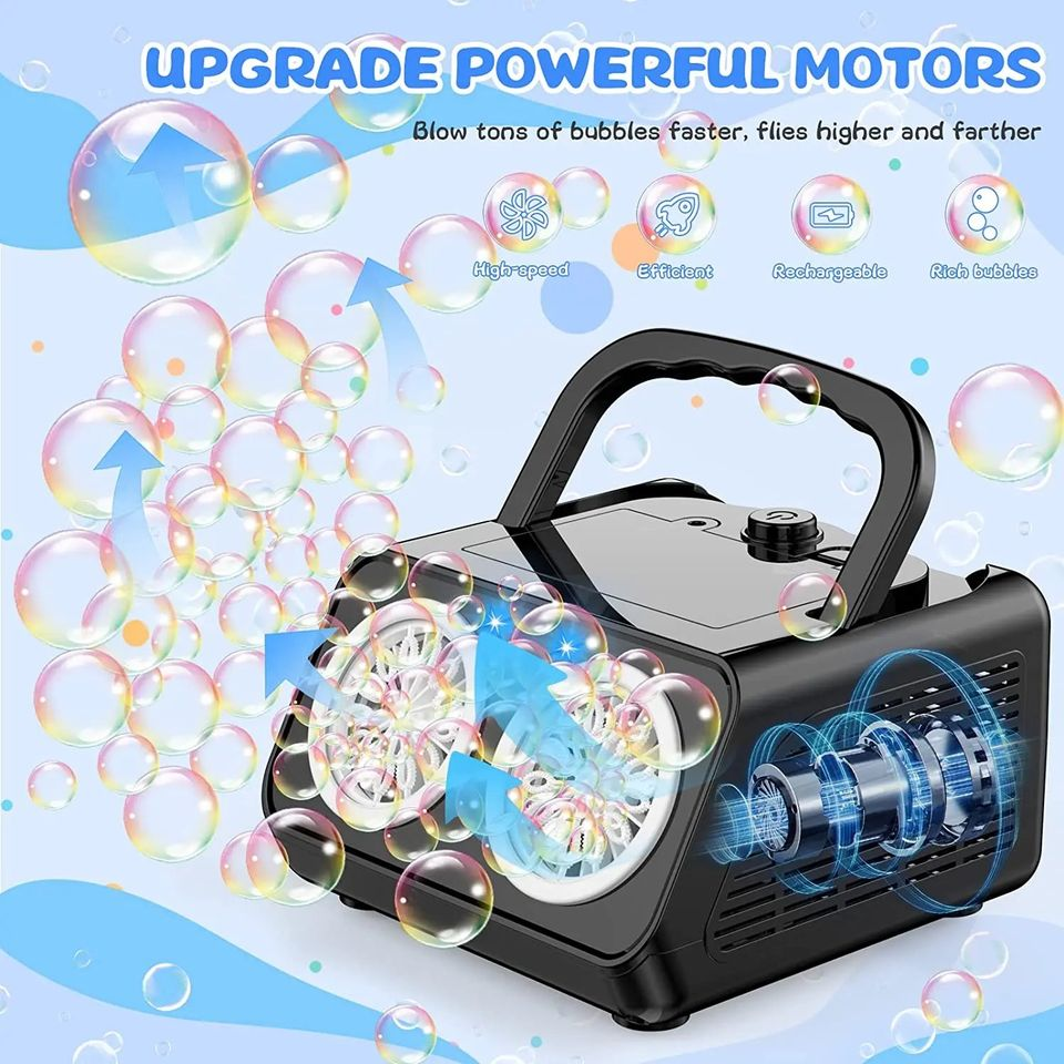 Automatic Bubble Machine Upgrade Bubble Blower with 2 Fans