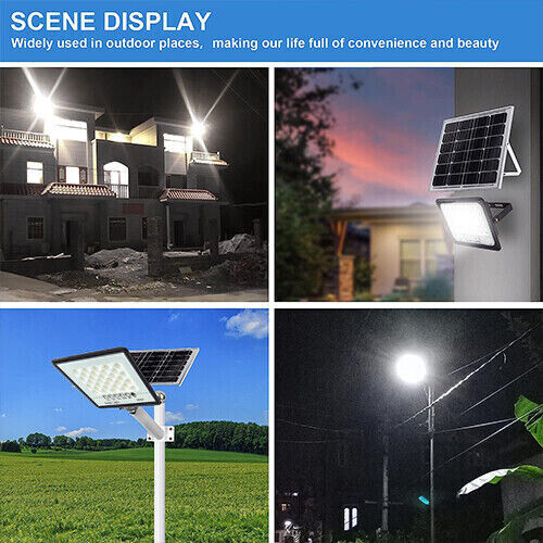 LED Solar Flood Street Light Remote Outdoor Garden Security Wall Lamp Waterproof