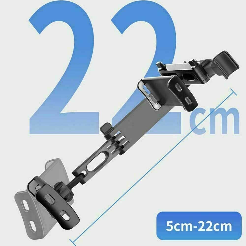 Car Back Seat Headrest Long Mount Extendable Universal Holder fits Tablet Rotate