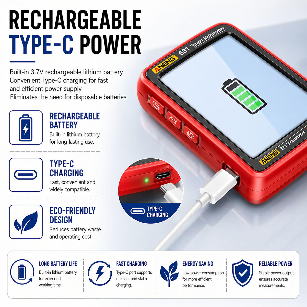 6000 Count Digital Multimeter Auto Range AC DC Voltage Tester Kit
