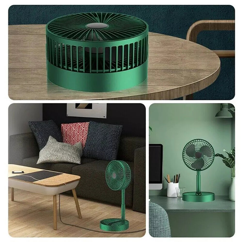 Telescopi Portable Floor Fan 3 Speeds USB Foldable Fan