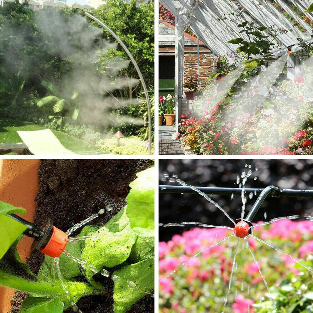 100Pcs Micro Flow Dripper Drip Head Garden Hose Sprinklers Adjustable Irrigation