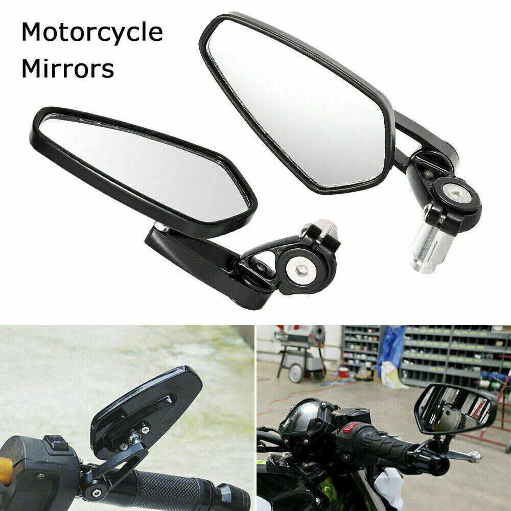 2pcs 7/8'' Motorbike Side Mirror Handle Bar End Rearview Motorcycle Moto Wing AU