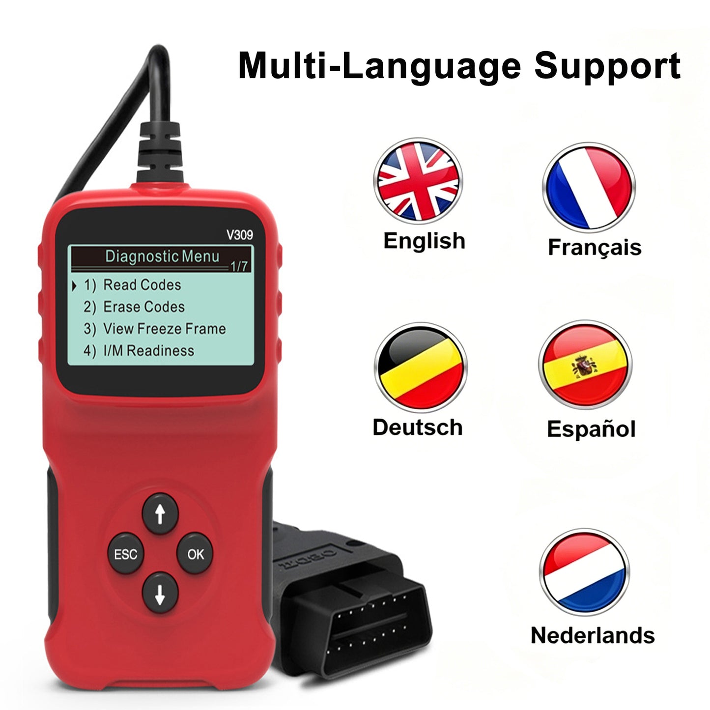 V309 OBD2 Scanner Car Engine Code Reader Diagnostic Tool Check Engine Light