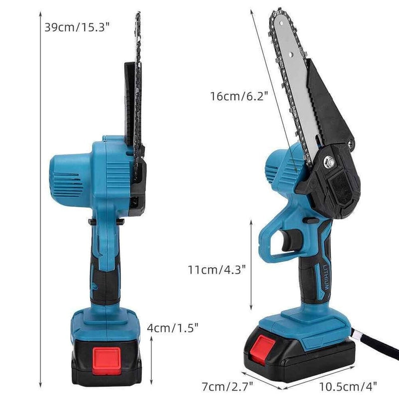 6" Chainsaw Cordless Battery Rechargeable Wood Cutter Saw Chain Saws Electric