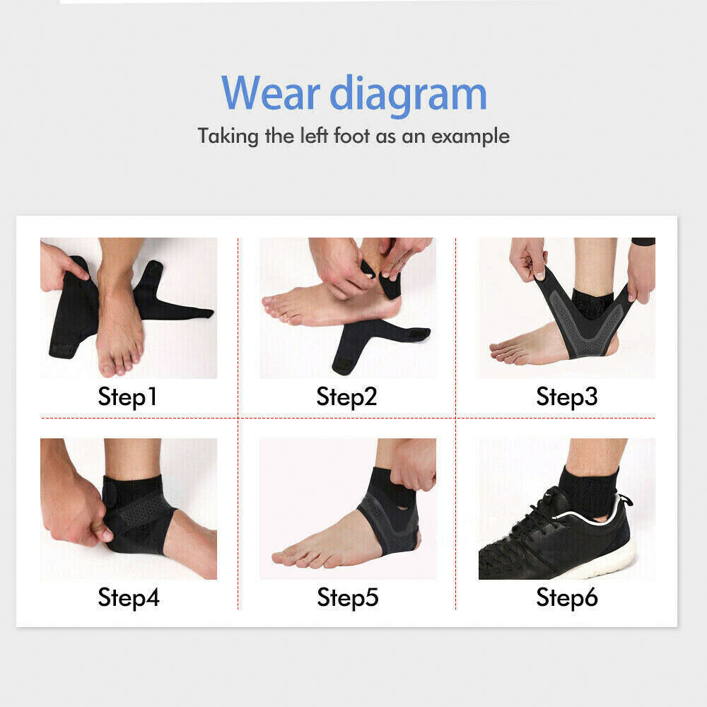 NEW Adjustable Sports Elastic Ankle Brace Support Basketball Protector Foot Wrap