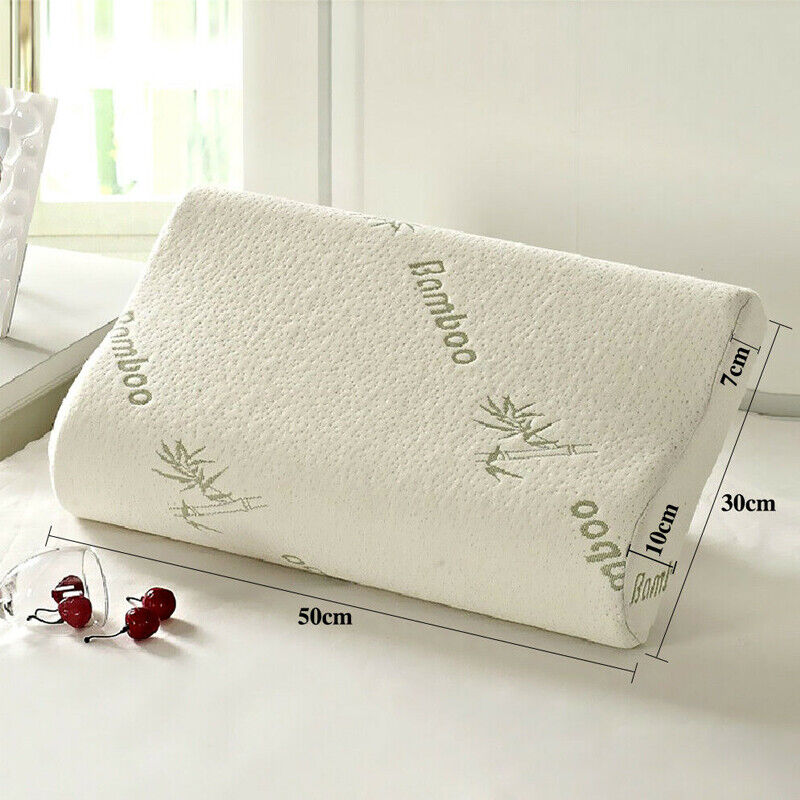 Luxury Soft Contour Bamboo Pillow Memory Foam Fabric Fibre Cover Bed AU NEW