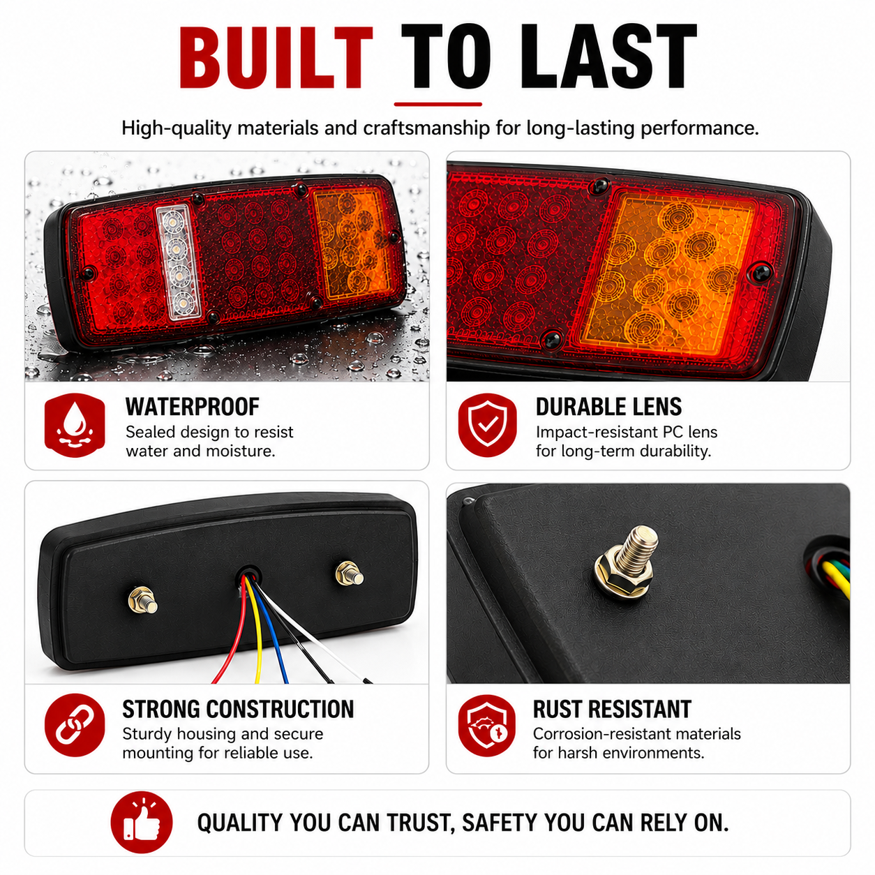 2Pcs 12V 36LED multi-functional taillights Suitable for trucks trailers RVS and cars