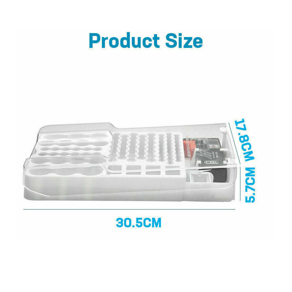 93 Slot Battery Storage Organizer Holder with Tester-Battery Caddy Rack Case Box