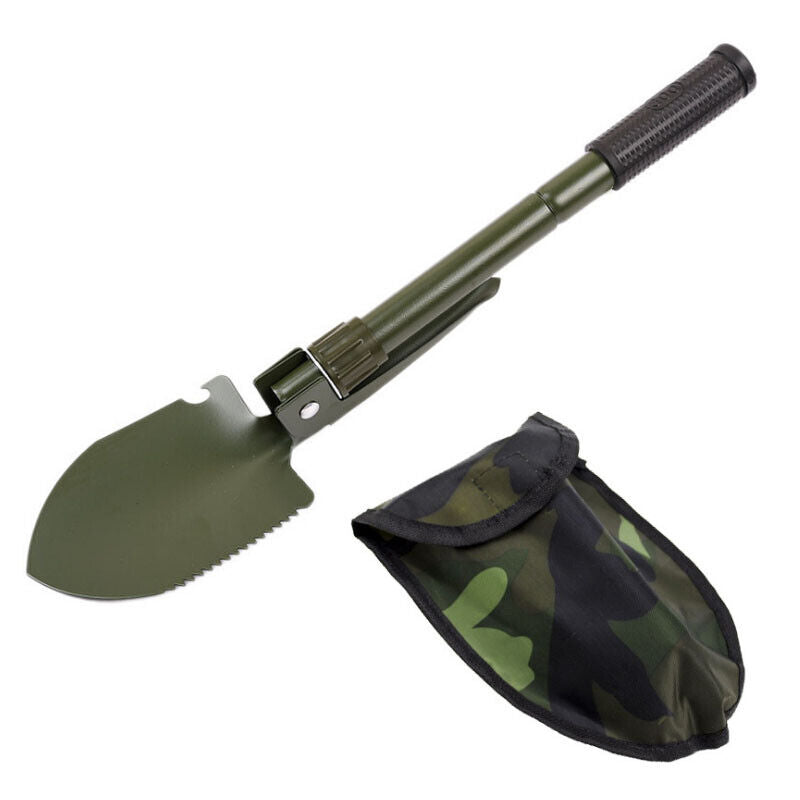 Outdoor Survival Foldable Shovel Spade Garden Camping Hiking Camp Compass