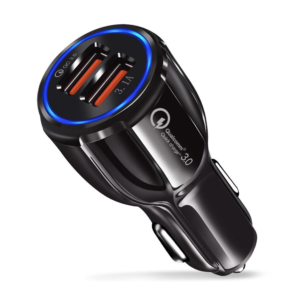 1/2x Fast Car Charger USB Quick Charger 2 Port QC3.0 Lighter Socket AU