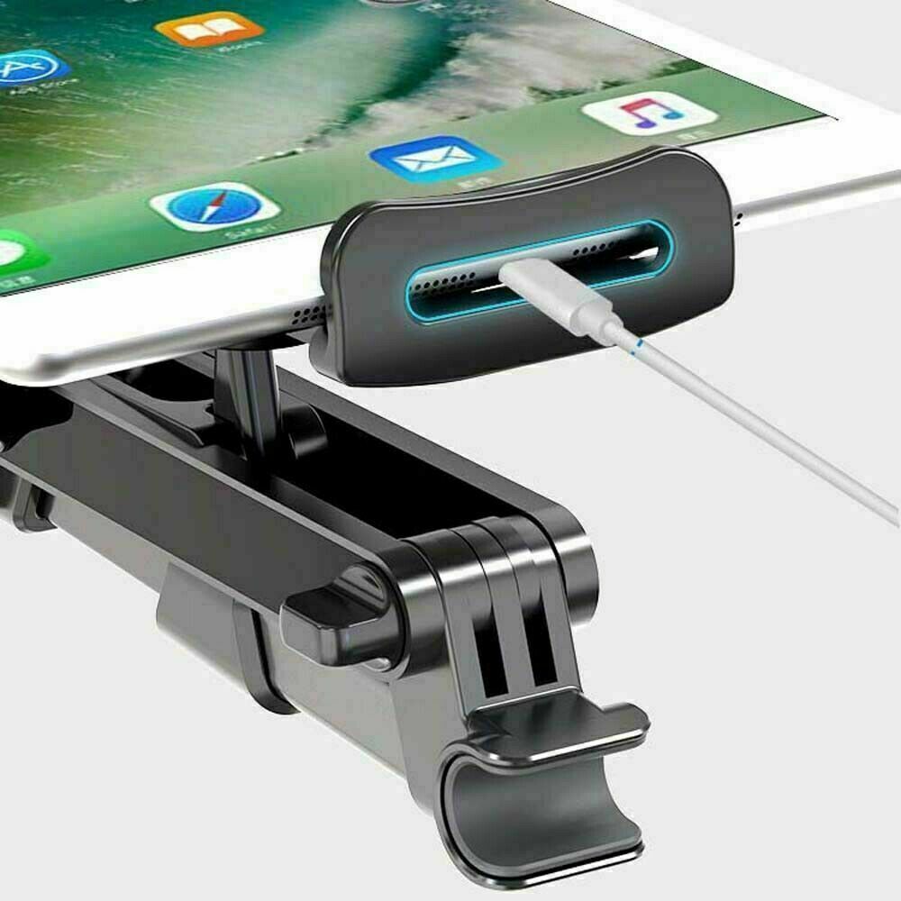 Car Back Seat Headrest Long Mount Extendable Universal Holder fits Tablet Rotate