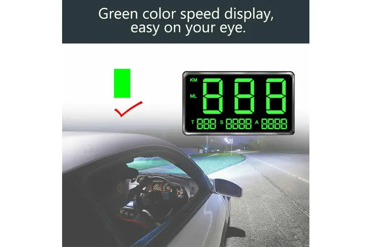 5321Universal HUD Head UP GPS Speedometer Digital Display Car Speed Warning Plug