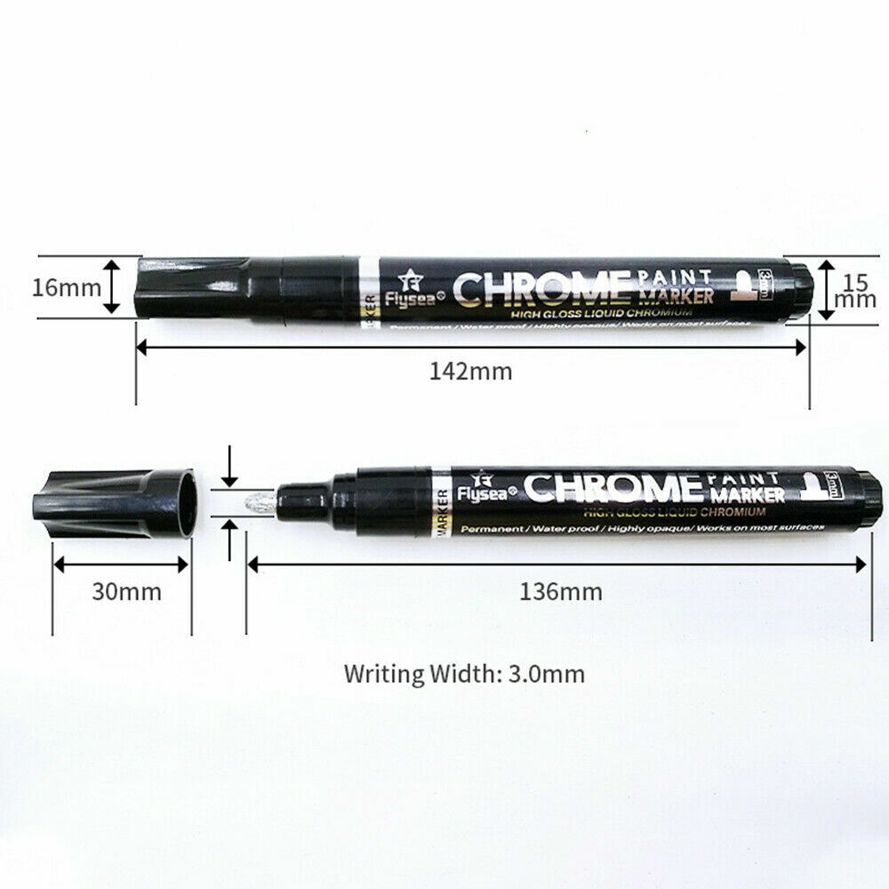 1/3mmNib Silver Art Liquid Mirror Chrome Marker Pen Smooth Long-Lasting