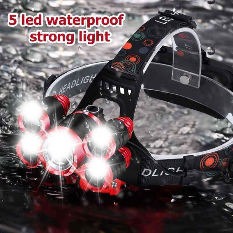 Ultra bright T6 Headlamp Rechargeable Head Torch Lamp Fishing Camping Worklight