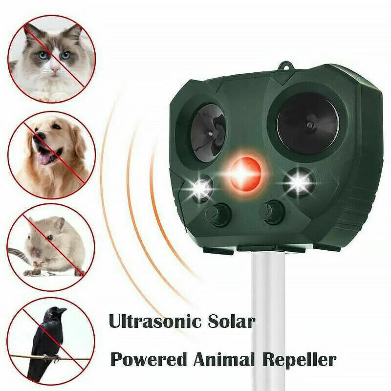 Solar Ultrasonic Animal & Pets Repeller Motion Sensor Bird Rat Possum Repellent