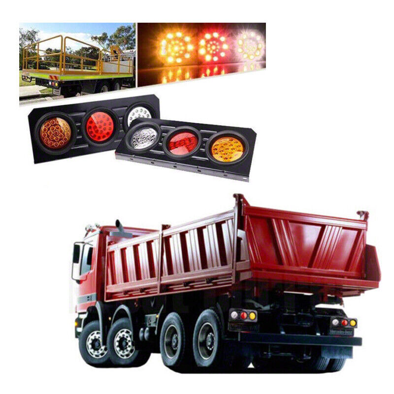 2 X 12V TAIL LIGHTS 63 LED TRUCK UTE TRAILER STOP INDICATOR PAIR 12 Volt NEW AU