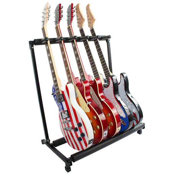 5 Guitars Guitar Stand Stylish Tidy Storage Rack Fits Metal Padded Foam AU POST