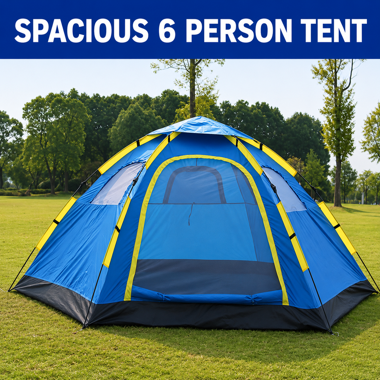 6 Person Instant Tent Pop-Up Camping Tent Set Hiking Fishing Up in Second Carry