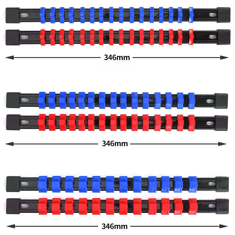 6Pc Socket Holder Sockets Storage Rail Rack Organizer Mountable Sliding AU