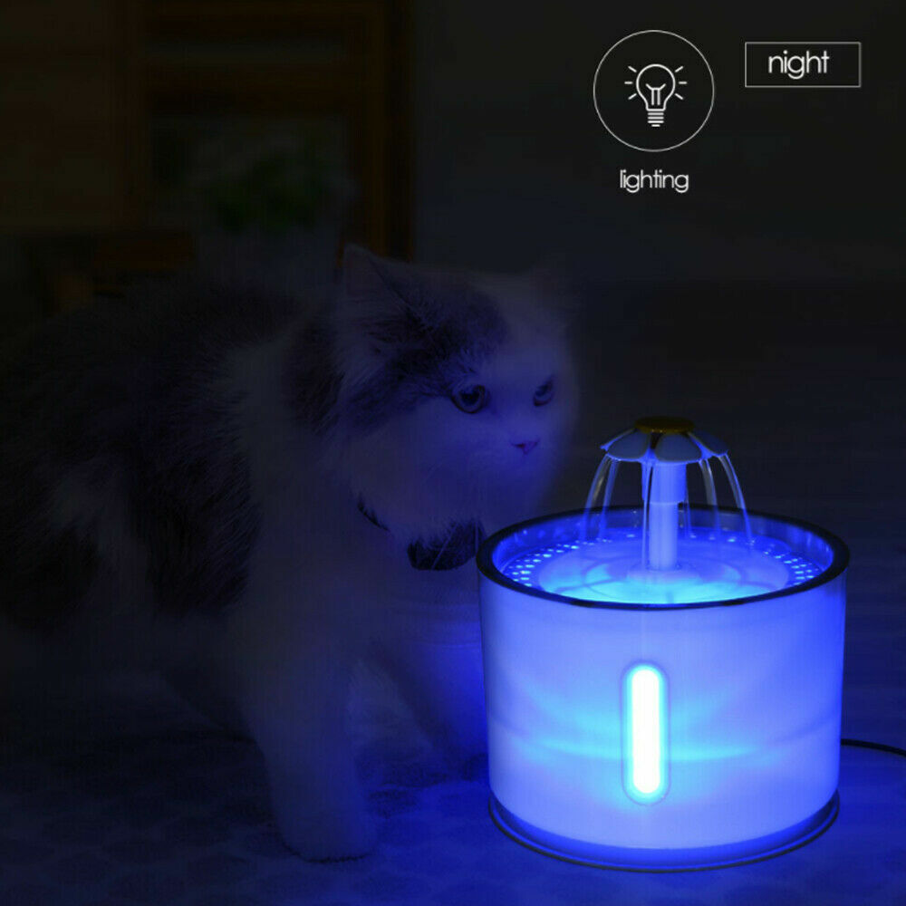 LED USB Automatic Electric Pet Water Fountain Dog/Cat Drinking Dispenser/Filter