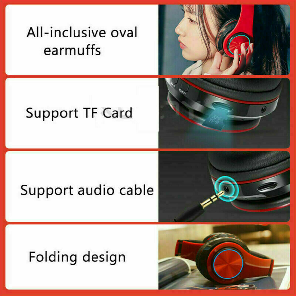 Bluetooth 5.0 Wireless Stereo Headphones Earphones For iPad Phone IOS Android