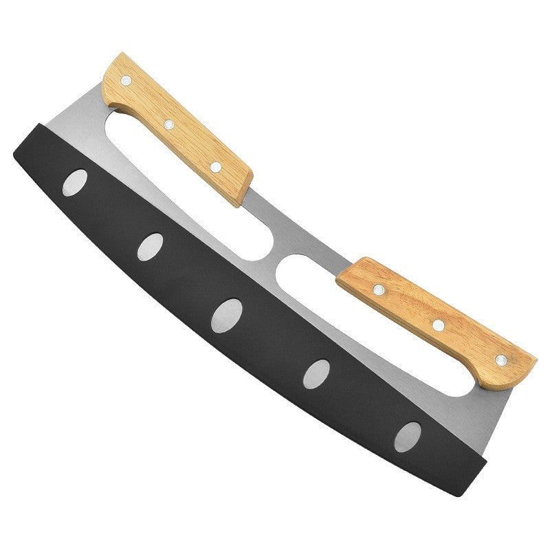 35CM Stainless Steel Pizza Cutter Rocker Blade Slicer with Protective Cover
