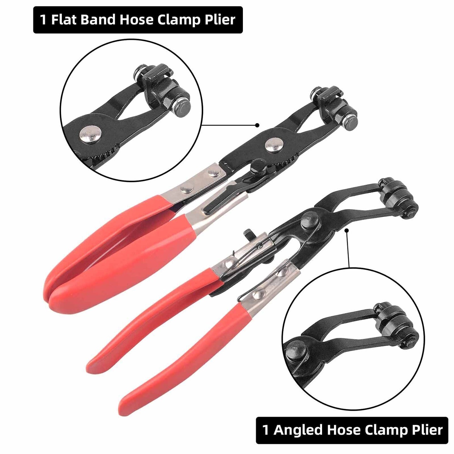 9pc Hose Clamp Clip Plier Kit Set Swivel Jaw Flat Angled BandAutomotive Tool Kit