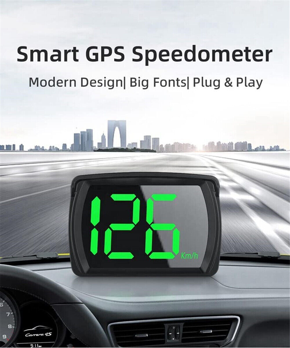 Car Digital GPS Satelite Speedo Speed Meter KMH HUD Head Up Display Universal