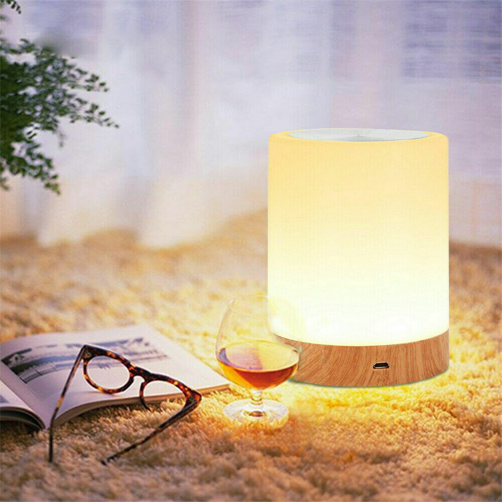 7 Color RGB Touch Night Light LED Lamp Mood Dimmable Bedside USB Rechargeable